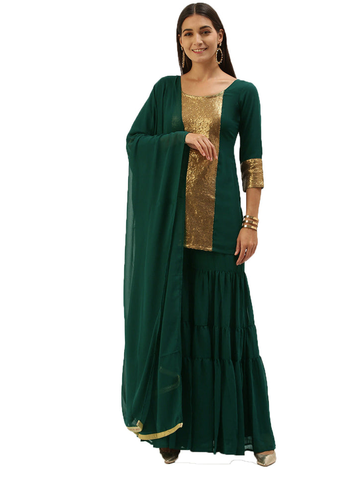 Green-&-Brown-Embroidered-Palazzo-Suit