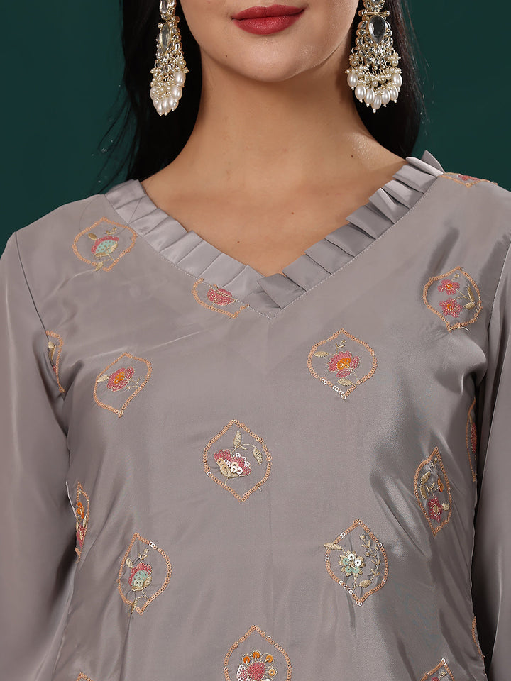 Grey-Art-Silk-Embroidered-A-Line-Suit