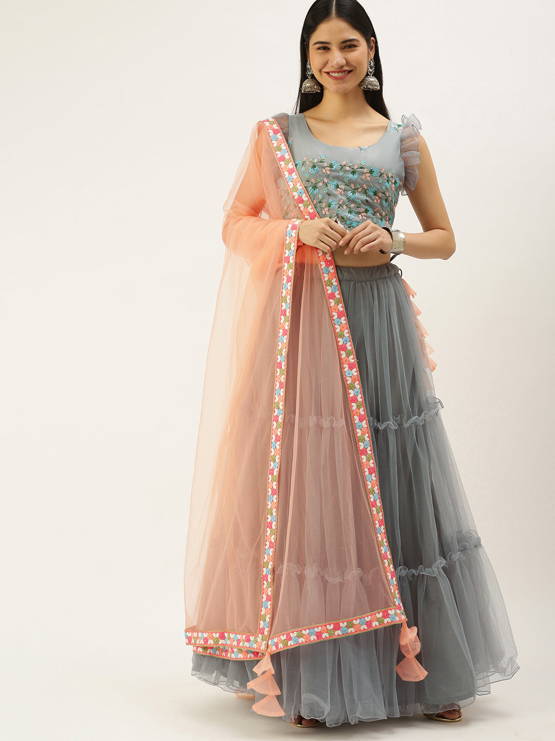 Grey-Embroidered-Organza-Lehenga-Set