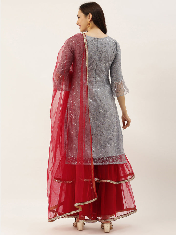 Grey-Embroidered-&-Red-Layered-Gharara-Suit
