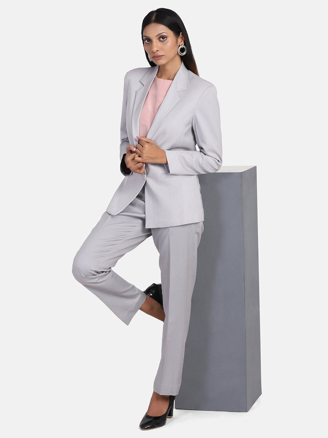 Grey Poly Cotton Pant & Suit