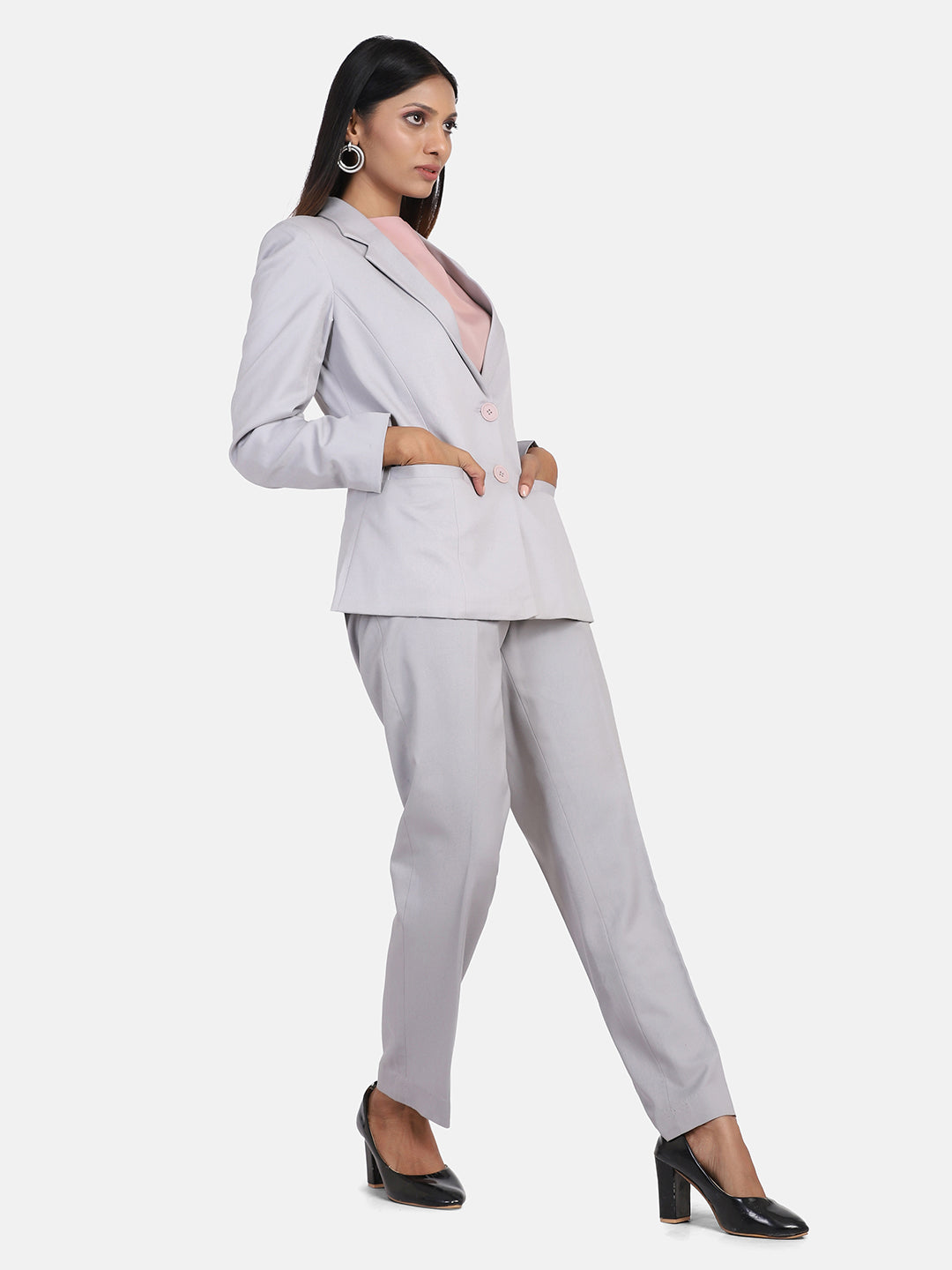 Grey Poly Cotton Pant & Suit