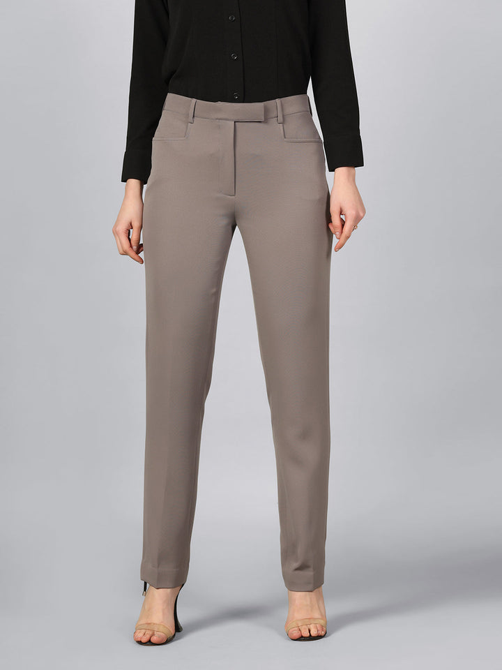 Grey Viscose Stretch Pants