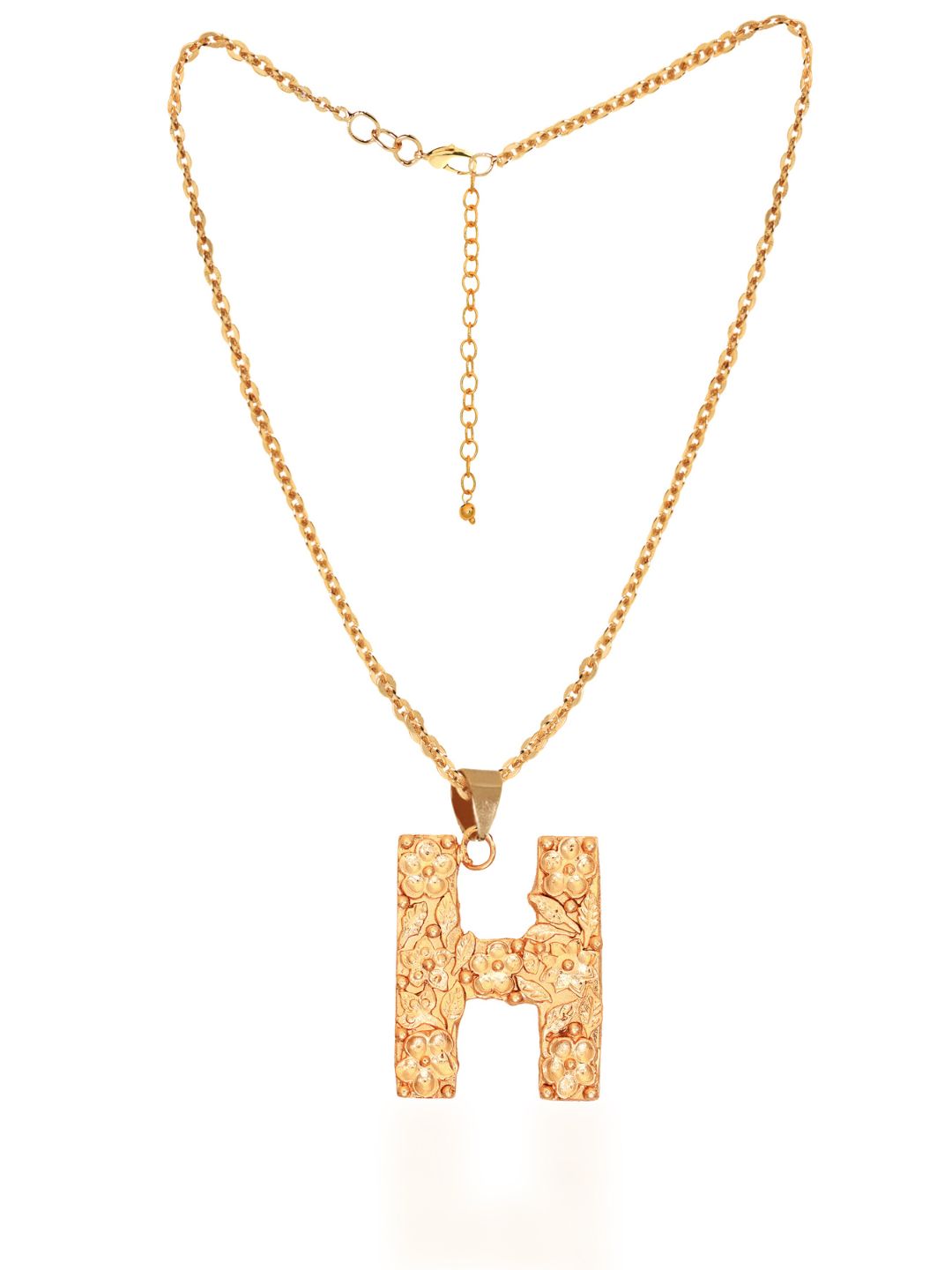 H-Initial Brass & 20 KT Gold Plated Pendant