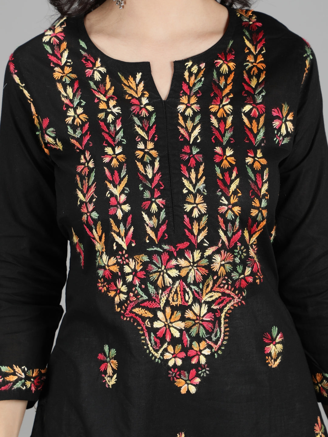 Hand-Embroidered-Black-Chikankari-Kurta