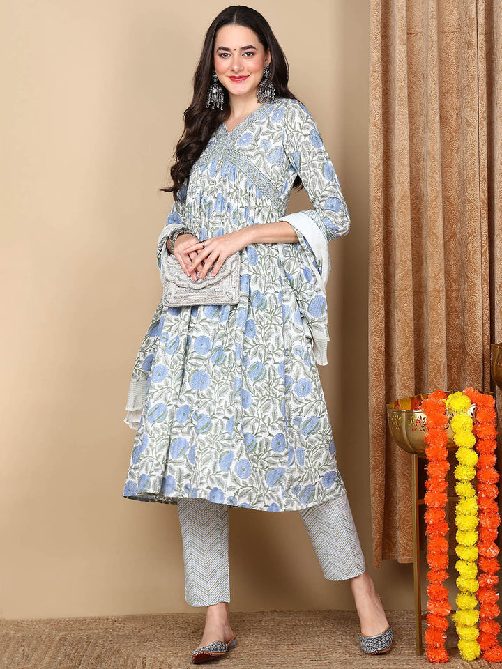 ZERESOUQ-White-Pure-Cotton-Alia-Cut-Kurta-Set