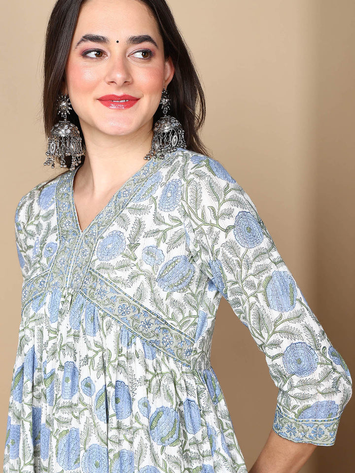 ZERESOUQ-White-Pure-Cotton-Alia-Cut-Kurta-Set