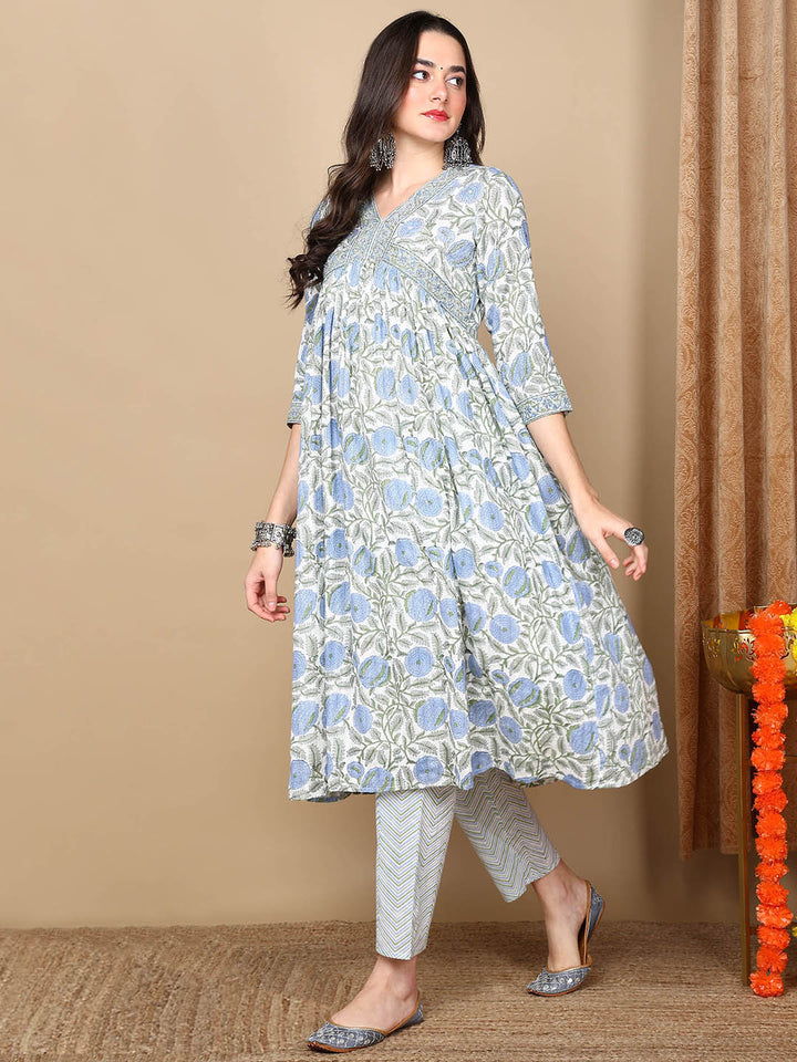 ZERESOUQ-White-Pure-Cotton-Alia-Cut-Kurta-Set
