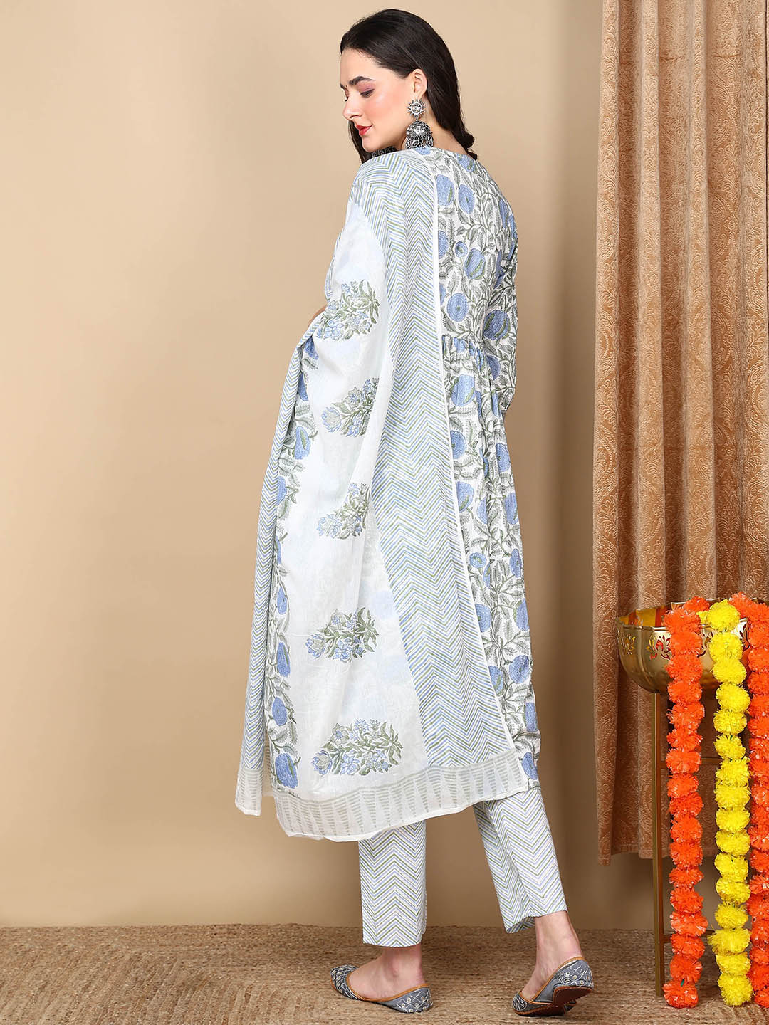 ZERESOUQ-White-Pure-Cotton-Alia-Cut-Kurta-Set