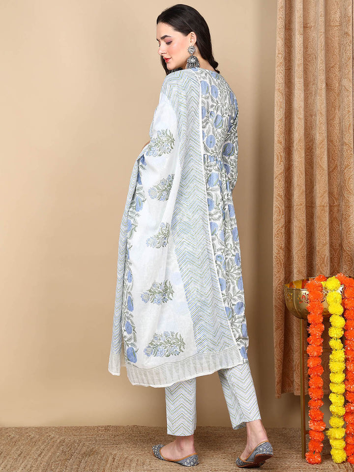 ZERESOUQ-White-Pure-Cotton-Alia-Cut-Kurta-Set