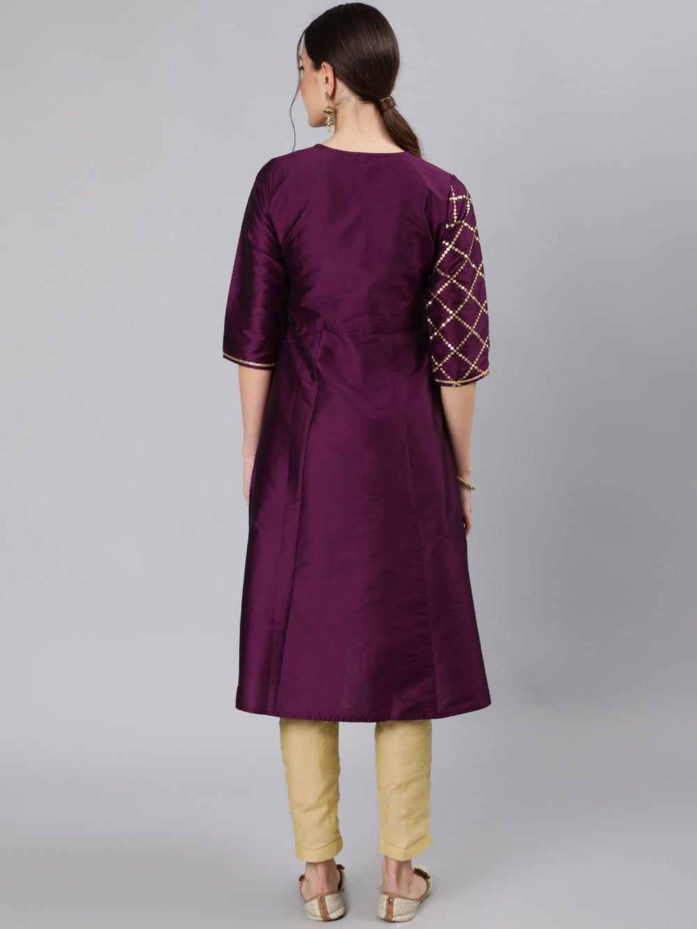 Purple-&-Gold-Print-Angrakha-Pattern-Kurta