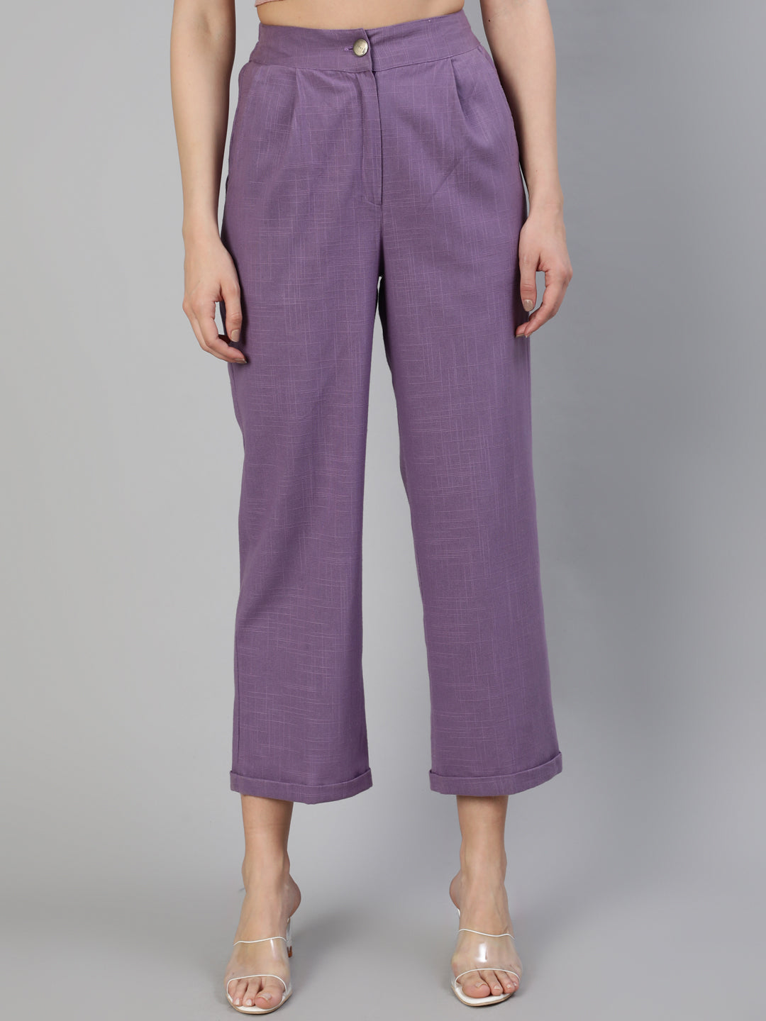 Lavender-Cotton-Straight-High-Rise-Pants