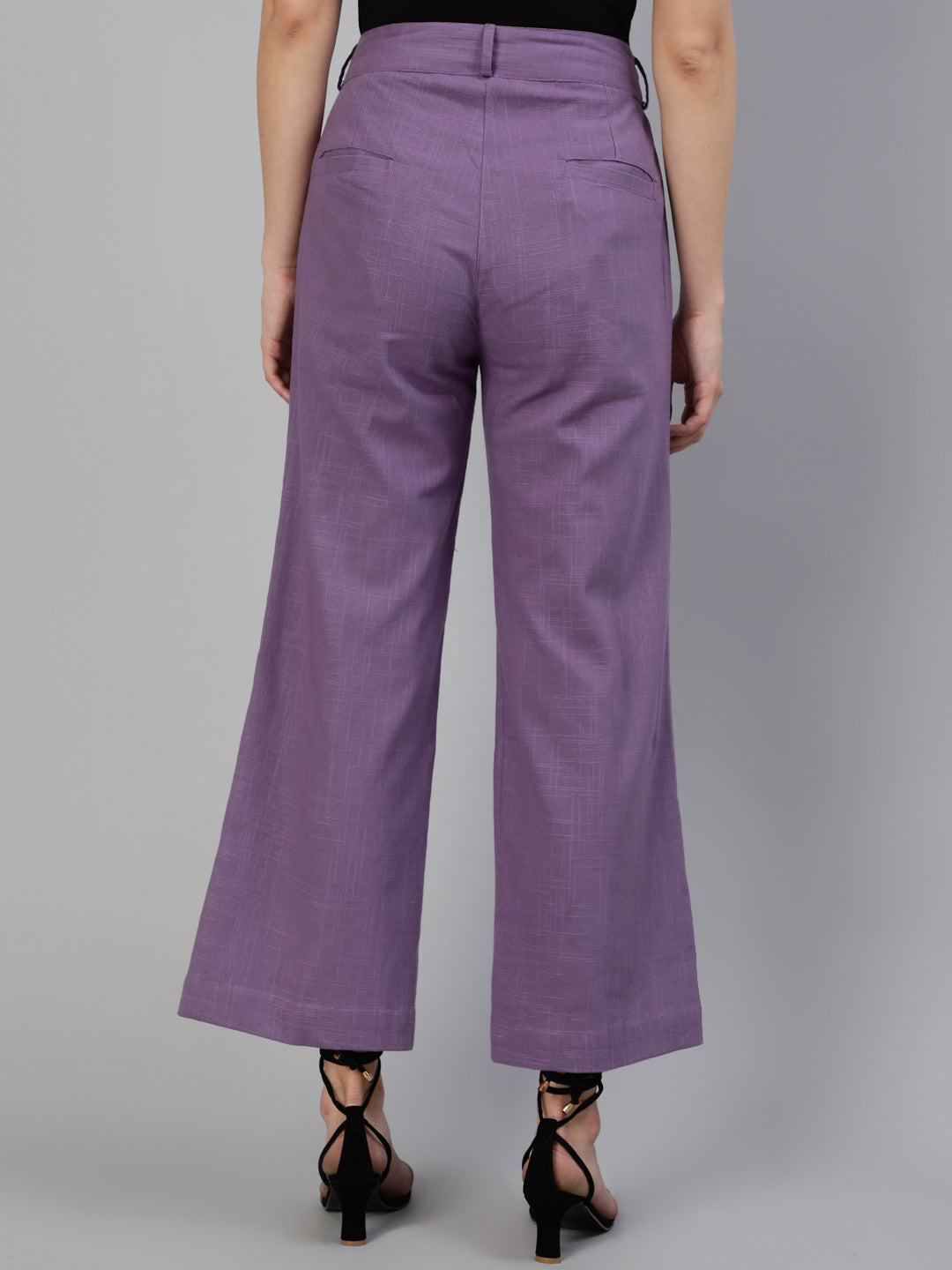 Lavender-Blue-Cotton-Flared-Parallel-Pants