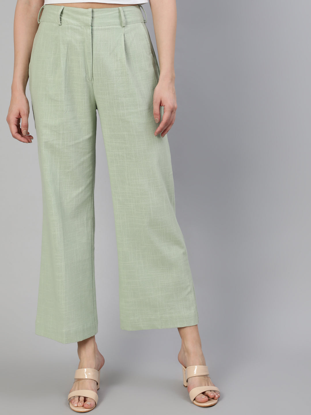 Mint-Green-Cotton-High-Rise-Parallel-Pants