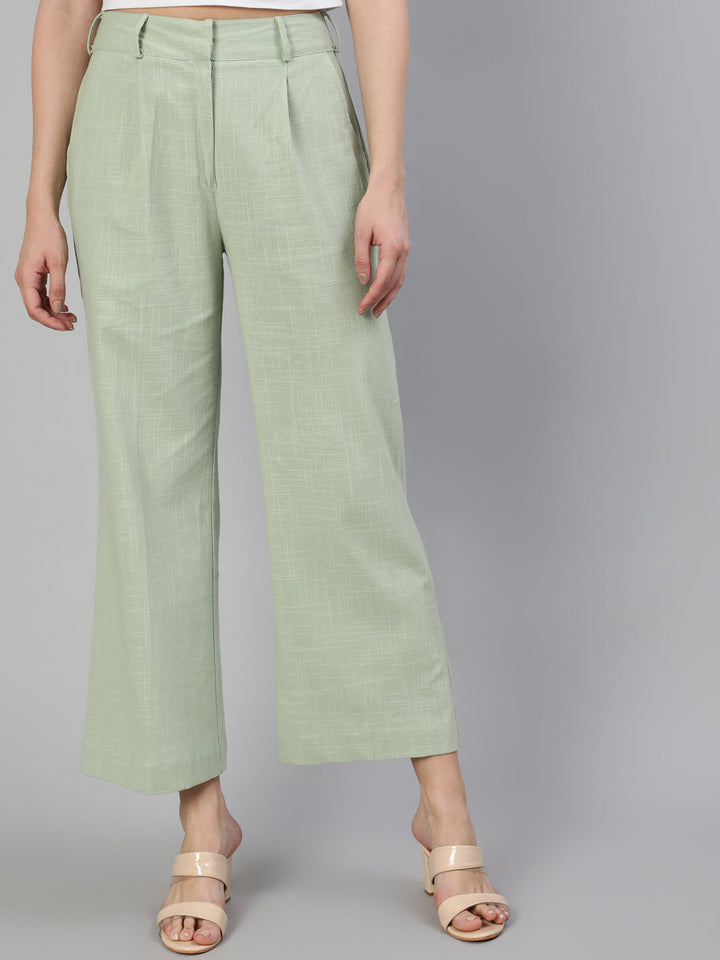 Mint-Green-Cotton-High-Rise-Parallel-Pants
