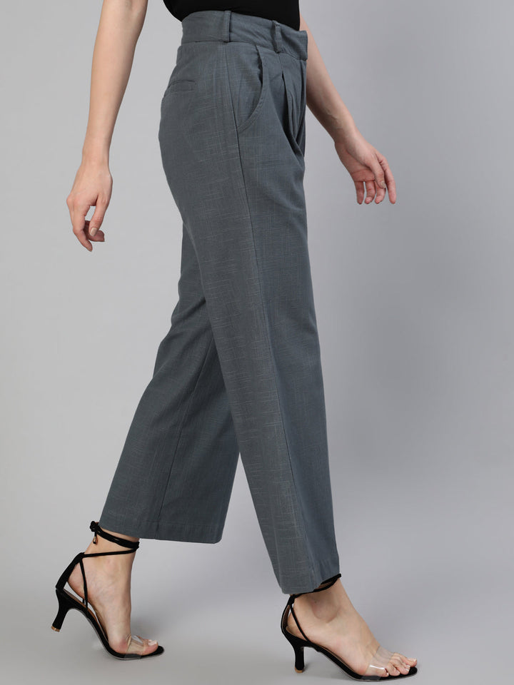 Charcoal-Grey-Cotton-Flared-Parallel-Pants