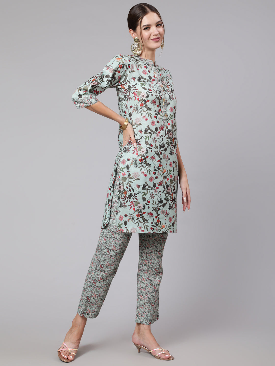 Green-Cotton-Co-Ord-Set-Has-Top-And-Trouser