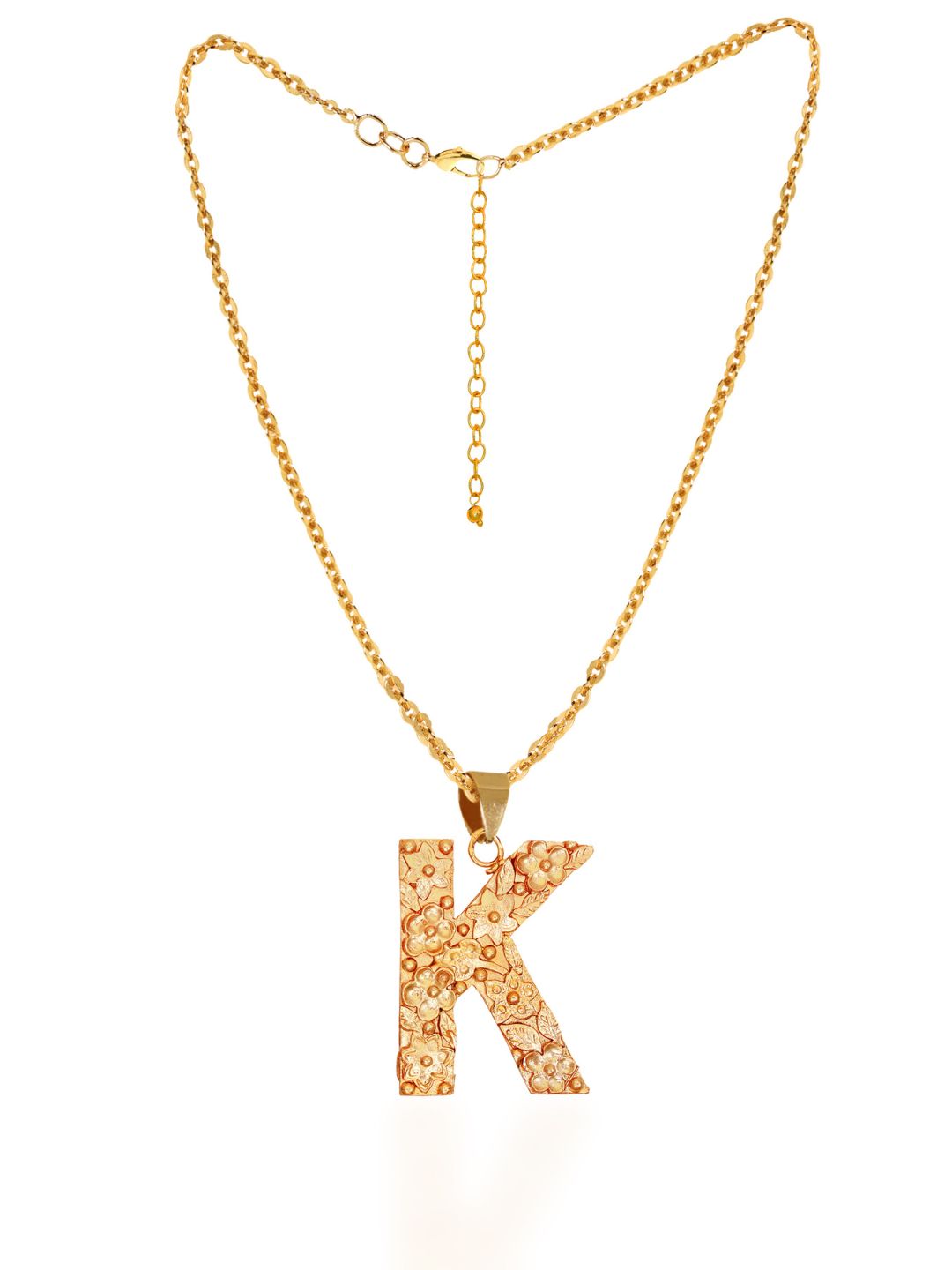 K-Initial Brass & 20 KT Gold Plated Pendant
