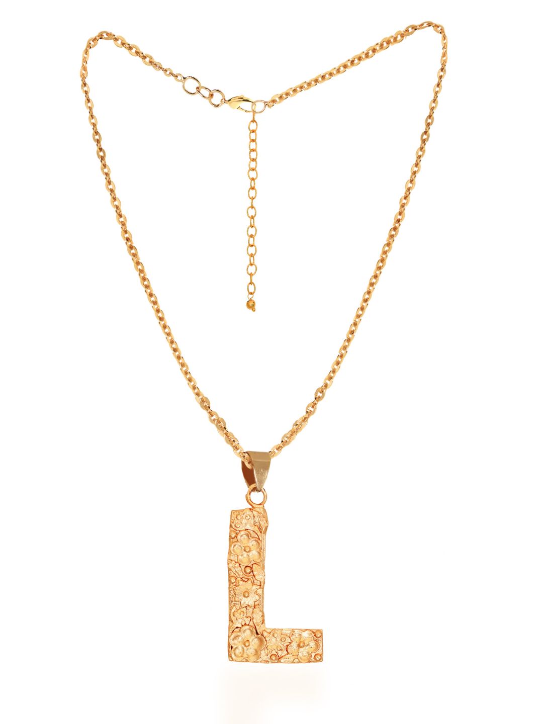 L-Initial Brass & 20 KT Gold Plated Pendant