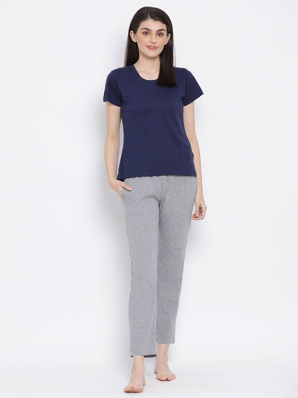 Pyjama With Elastic Waistband In Grey