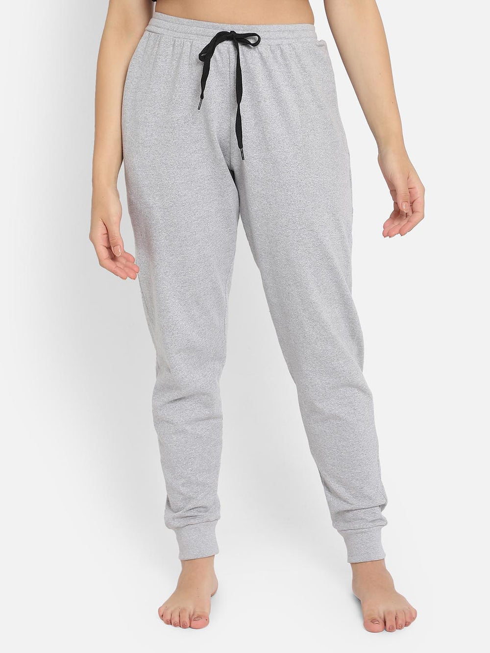 Chic Basic Cuffed Joggers In Light Grey