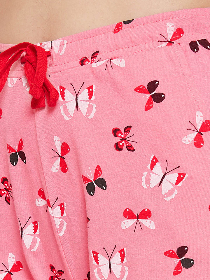 Peach Pink Butterfly Shirt & Pyjamas