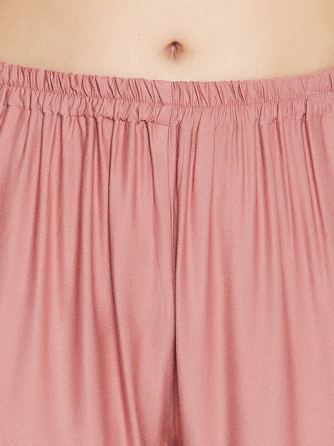 Chic Basic Shirt & Pyjama Set In Dusky Pink