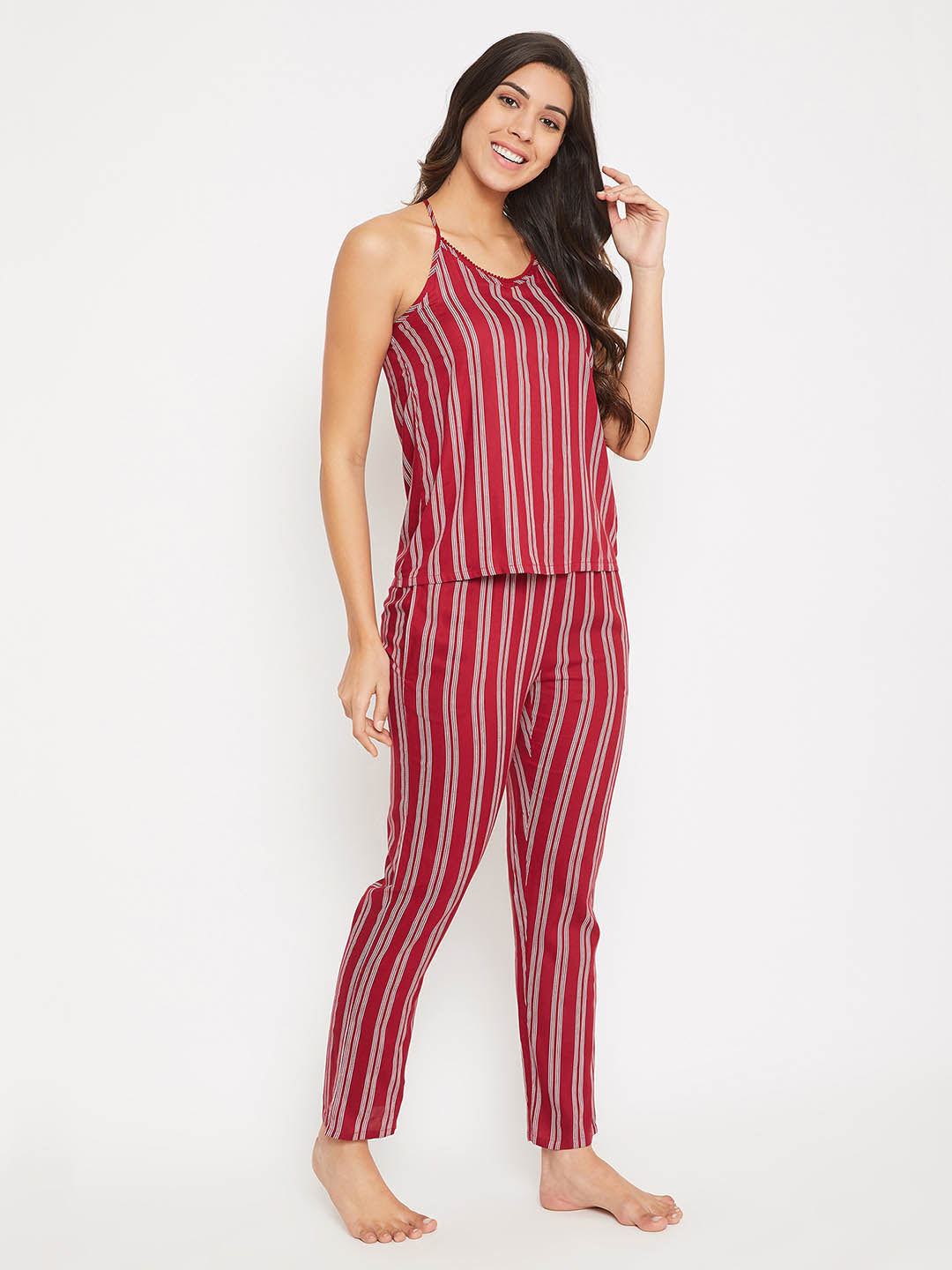 Maroon Sassy Stripes 3 Piece Set