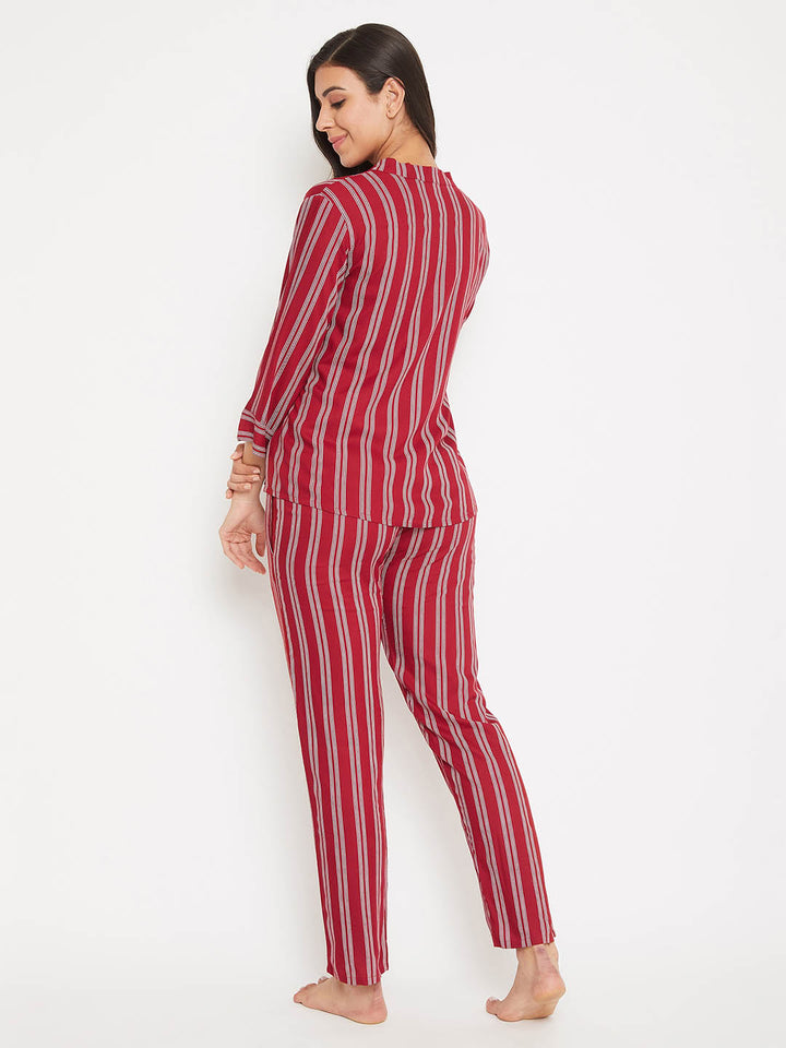 Maroon Sassy Stripes 3 Piece Set