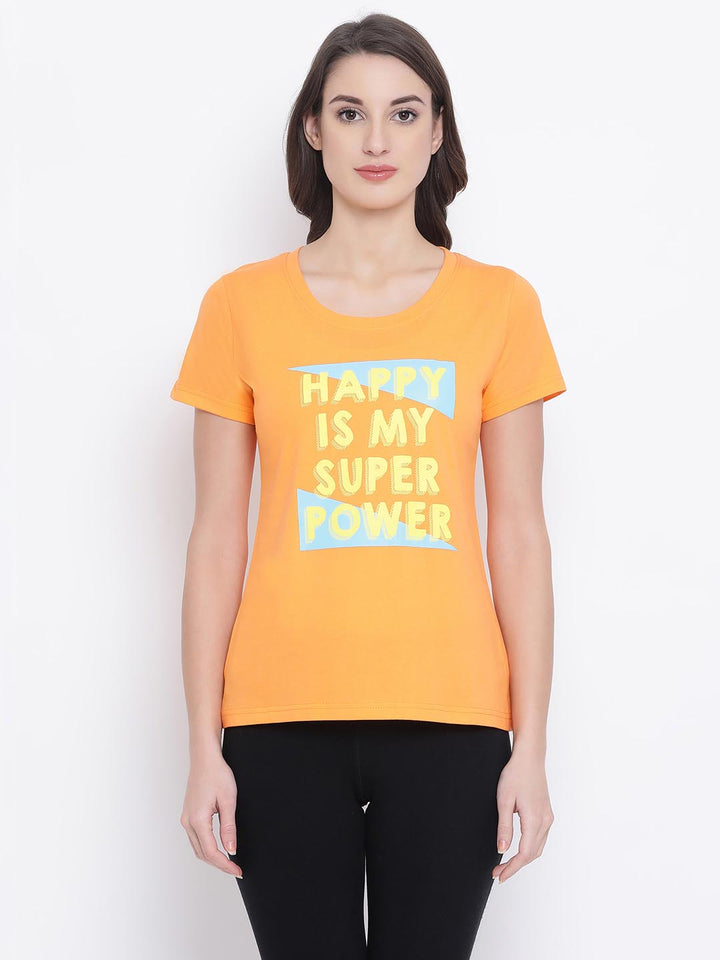 Happy Is My Superpower Top In White
