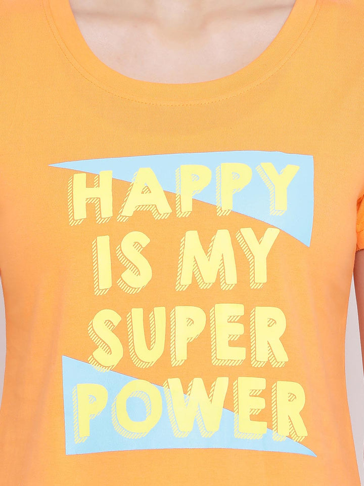 Happy Is My Superpower Top In White
