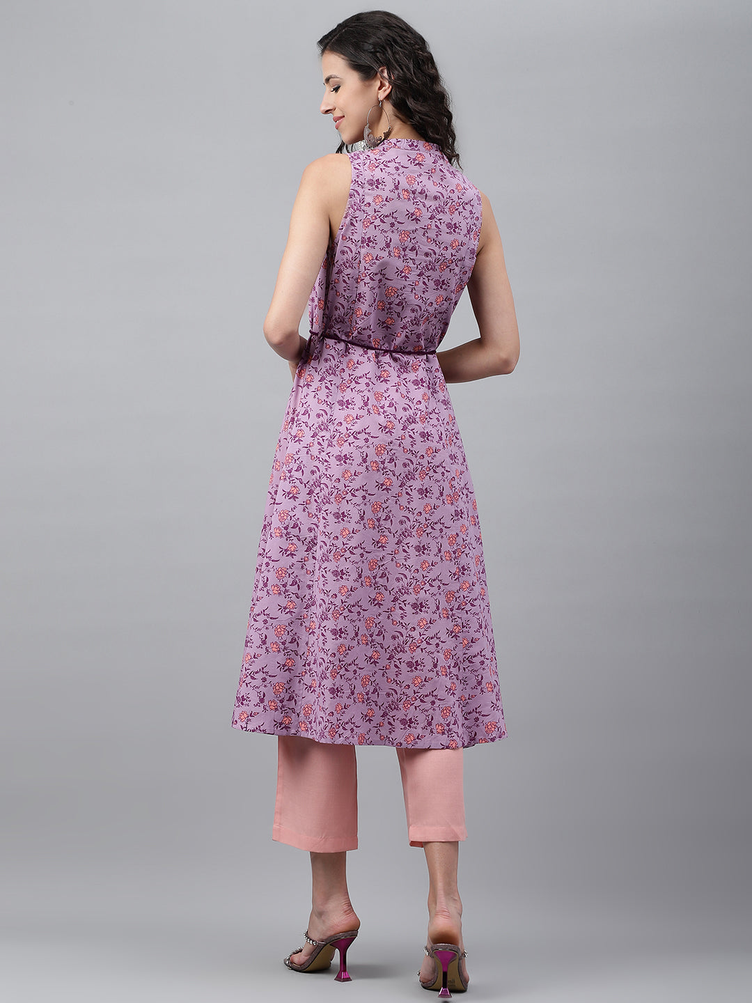 ZERESOUQ-Lavender-Cotton-Floral-Print-A-Line-Kurta