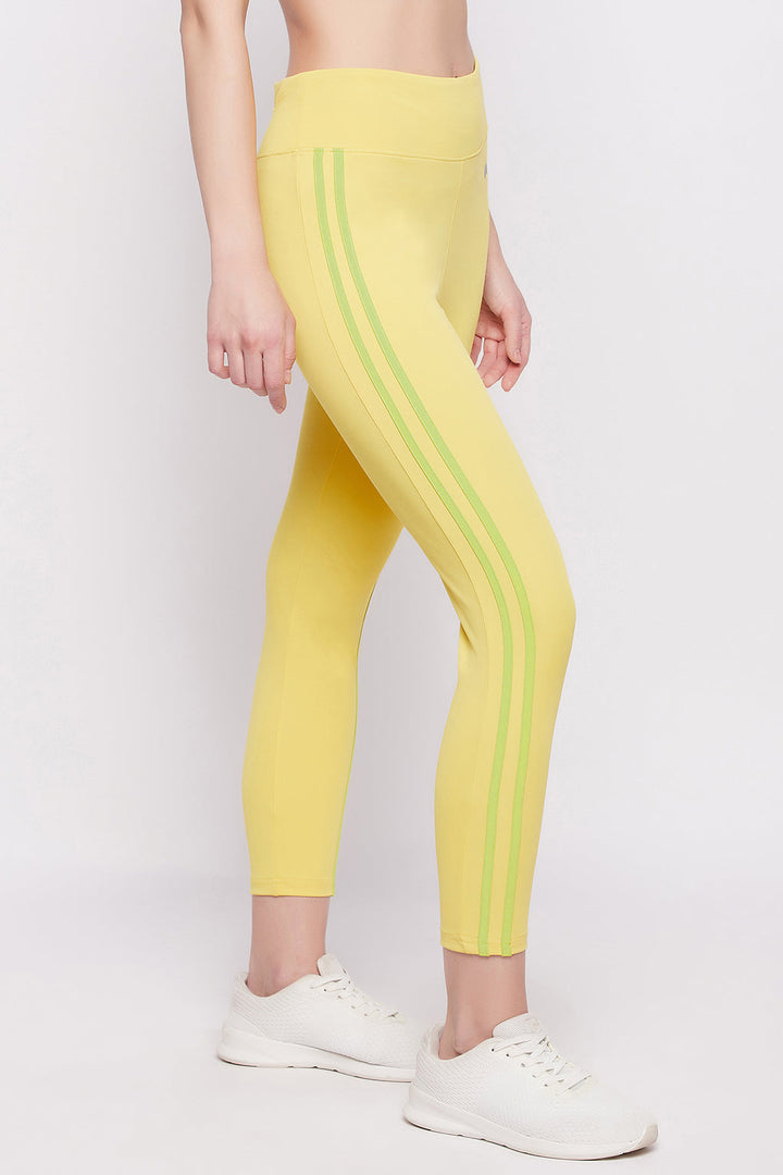 Lemon Yellow High-Rise Active Tights with Back Pocket