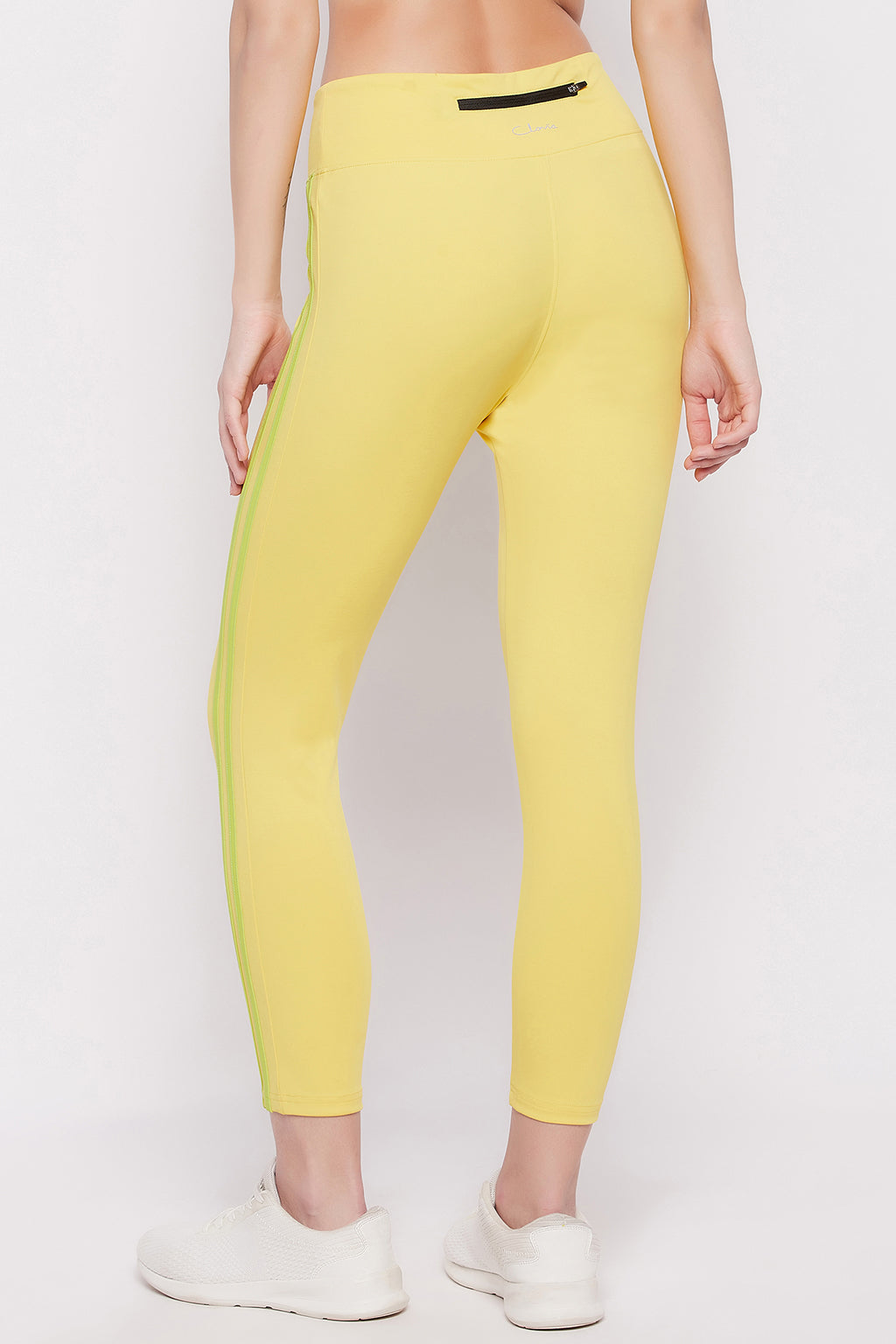 Lemon Yellow High-Rise Active Tights with Back Pocket