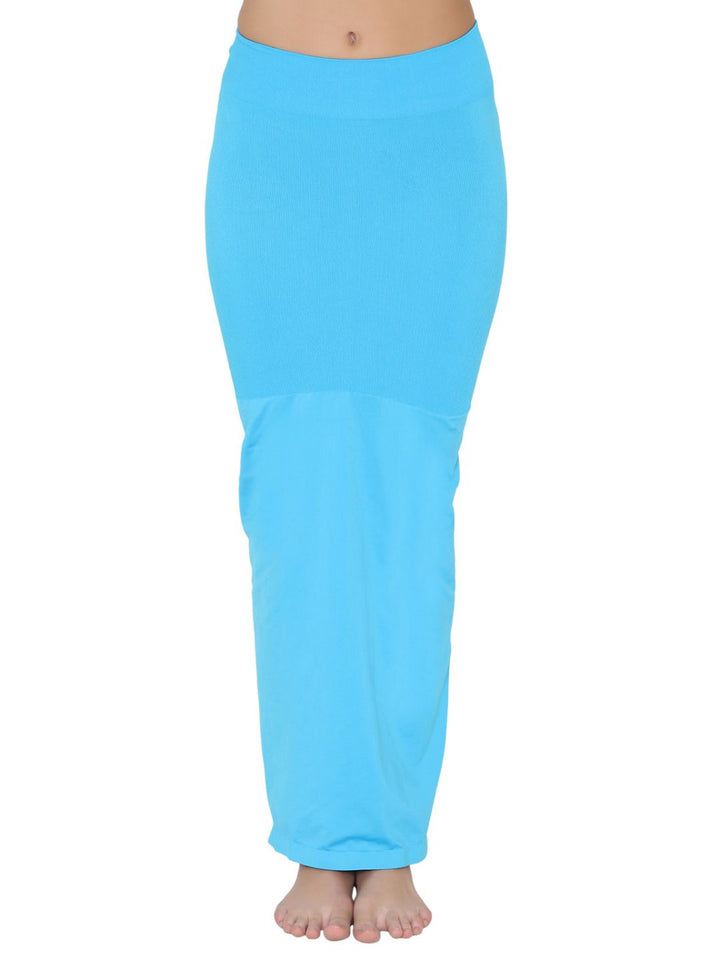Light Blue Spandex Side Slit Saree Shapewear