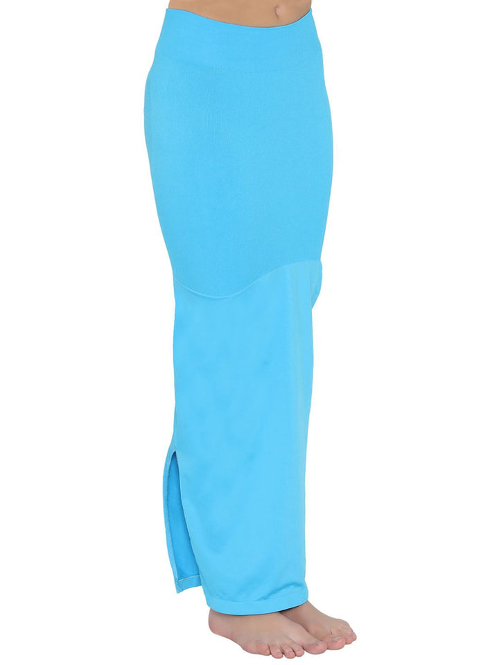 Light Blue Spandex Side Slit Saree Shapewear