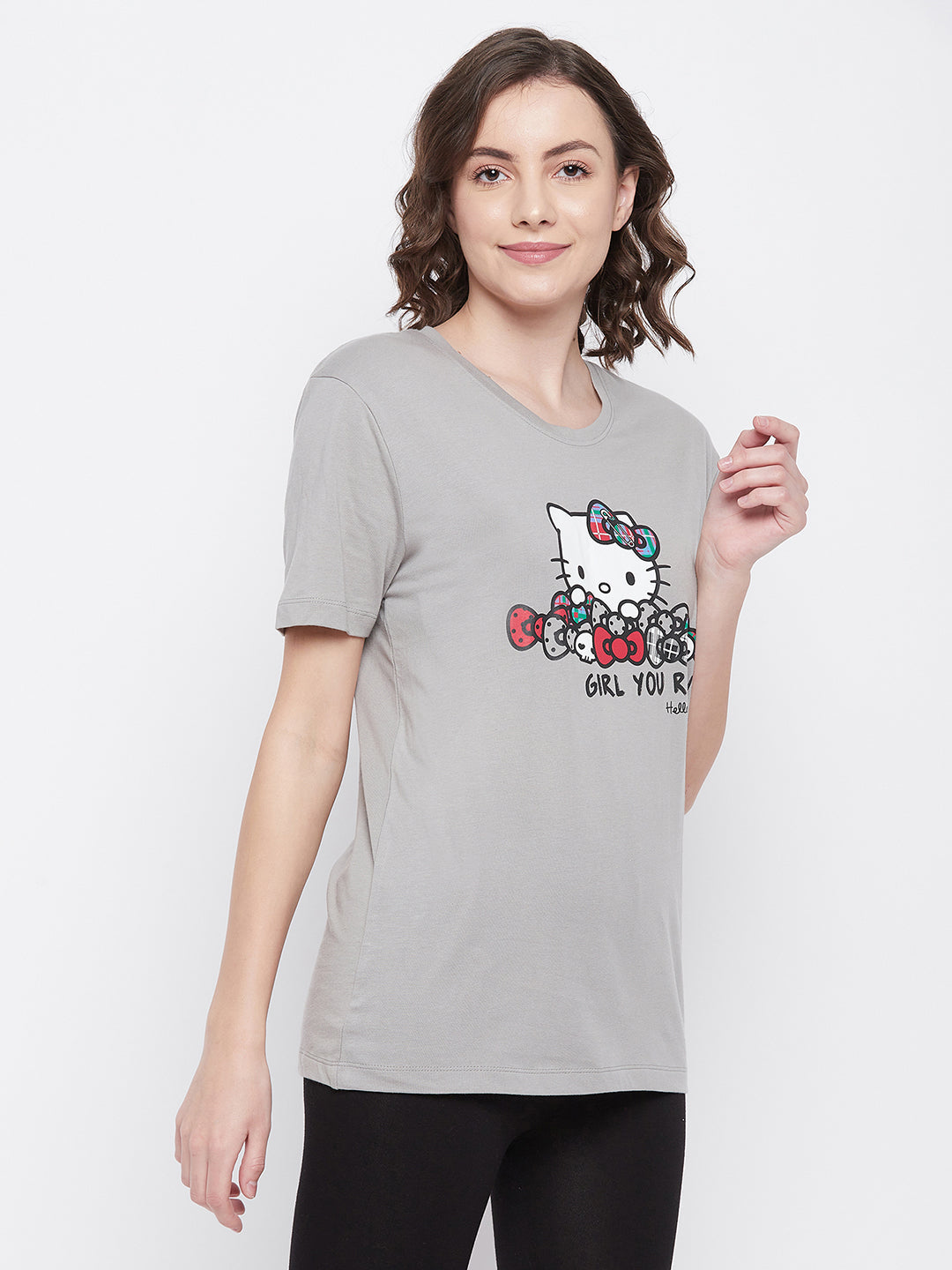 Light-Grey-Graphic-Print-Sleep-T-Shirt