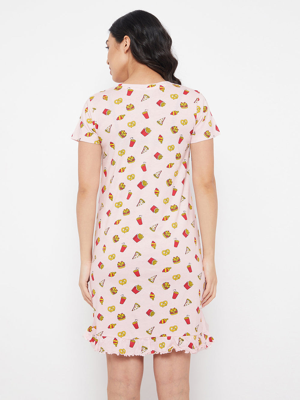 Light-Pink-Print-Me-Pretty-Short-Night-Dress