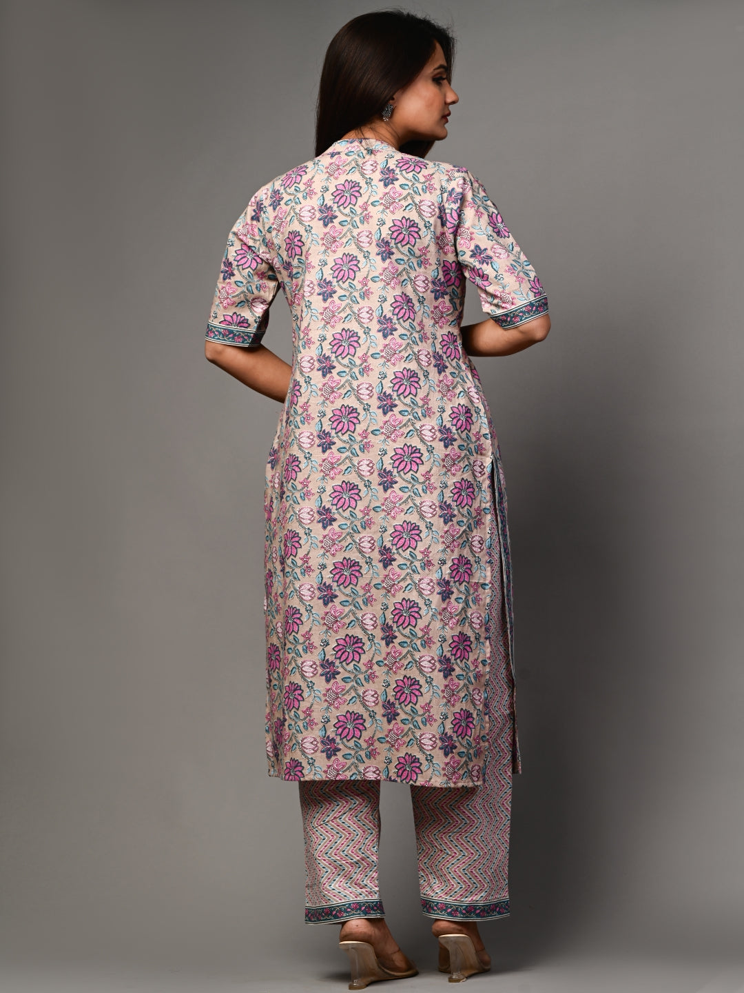 Lilac Pleated Kurta Pant Set