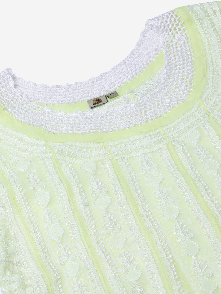 Lime-Green-Lucknow-Chikankari-Anarkali-Kurta