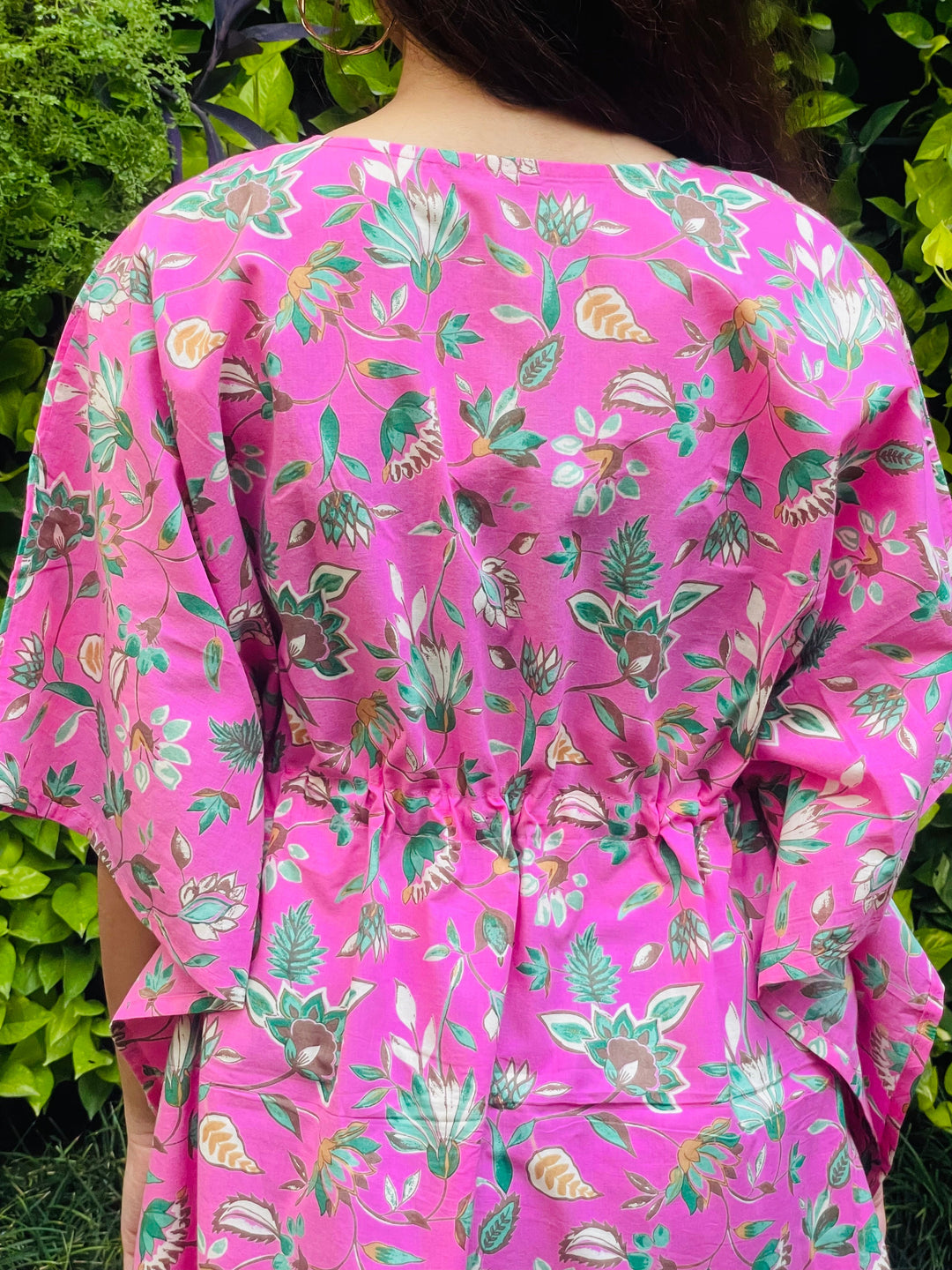 Lotus Pink Cotton Kaftan Dress