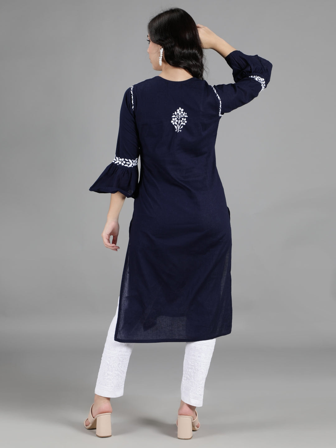 Lucknowi-Chikankari-Navy-Blue-Kurta-Set