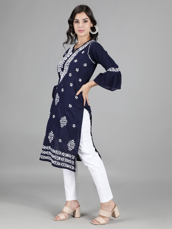 Lucknowi-Chikankari-Navy-Blue-Kurta-Set