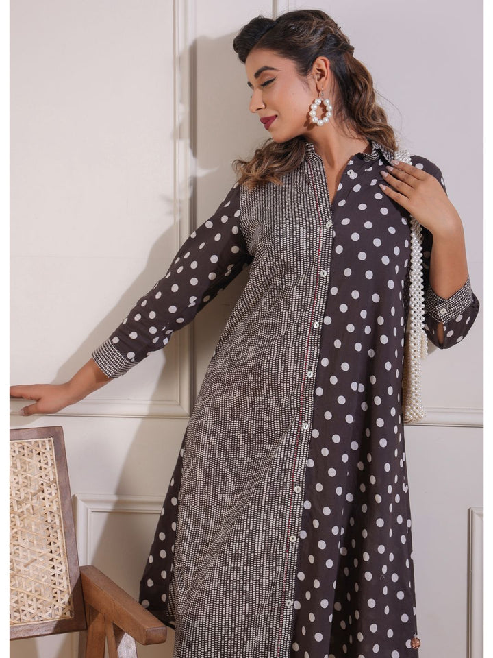 Marine-Brown-Cotton-Monochrome-Print-Kurta