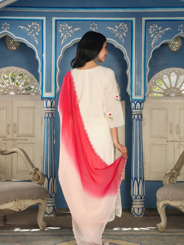 Masakali-White-Kurta-Set-&-Red-Shaded-Dupatta