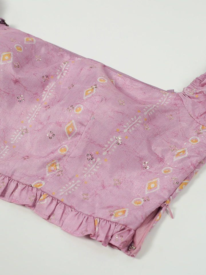 Mauve Art Silk Digital Printed Co-Ords Set