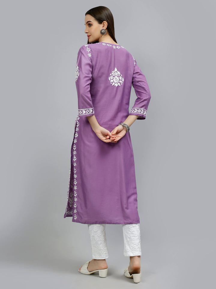 Mauve-Muslin-Hand-Embroidered-Lucknowi-Chikankari-Kurti