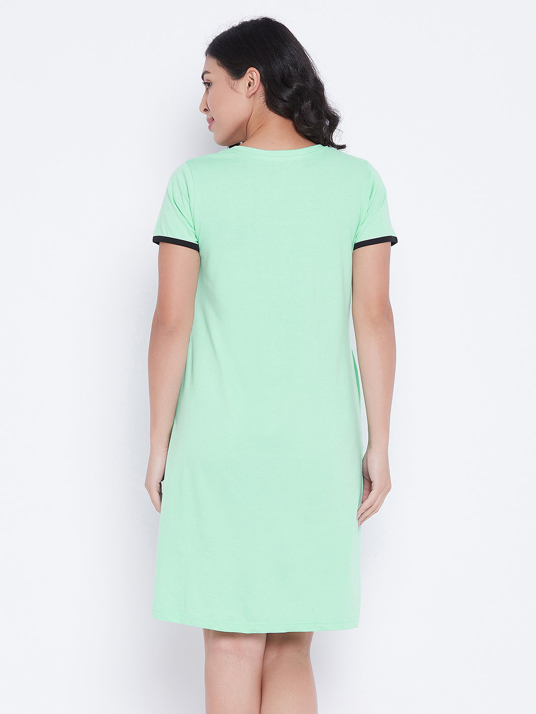 Mint-Green-Quote-Print-Short-Night-Dress