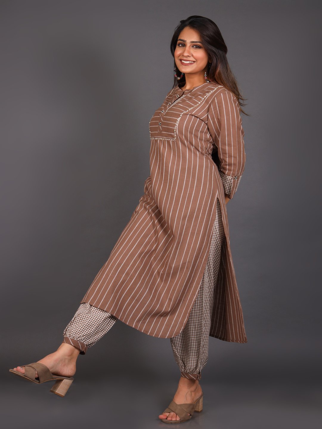 Mocha Lantern Pant Kurta Set