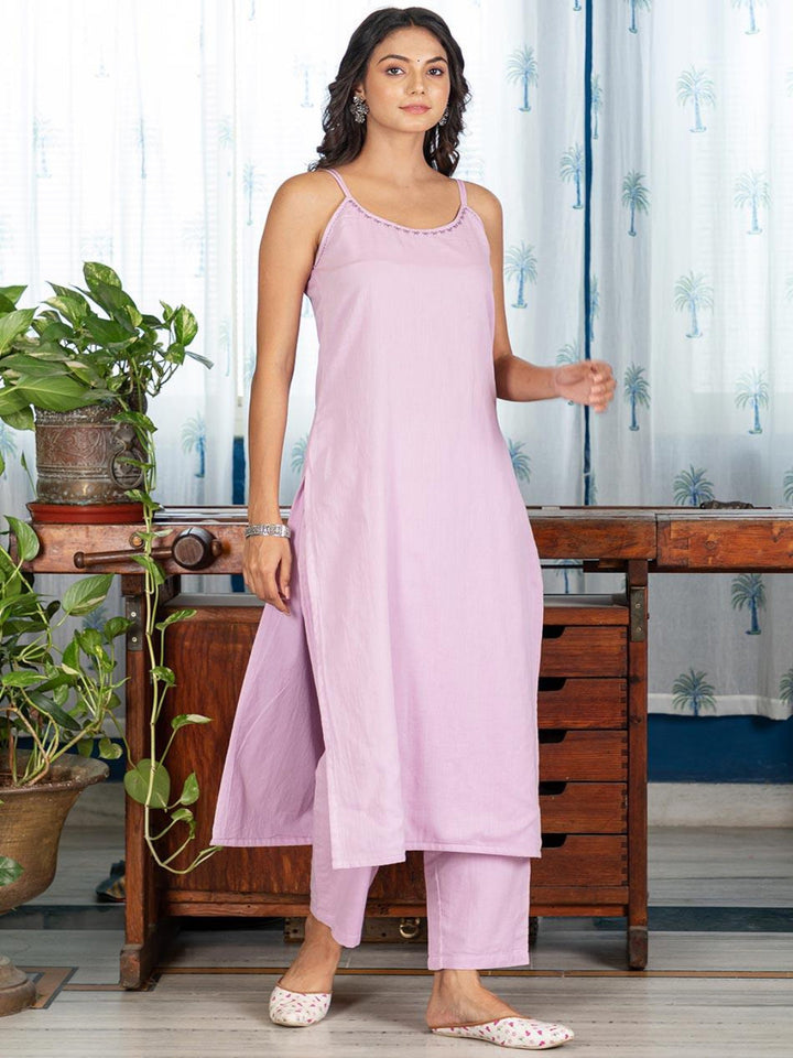 Moh-Lilac-Strappy-Kurta-Only